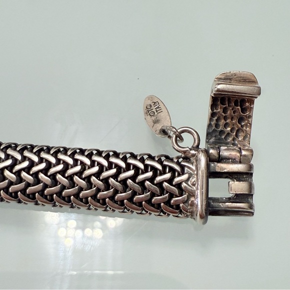 OTC ITALY 14k Gold & 925 Sterling Silver Pillowy Station Mesh Chain Brac… - Picture 9 of 10